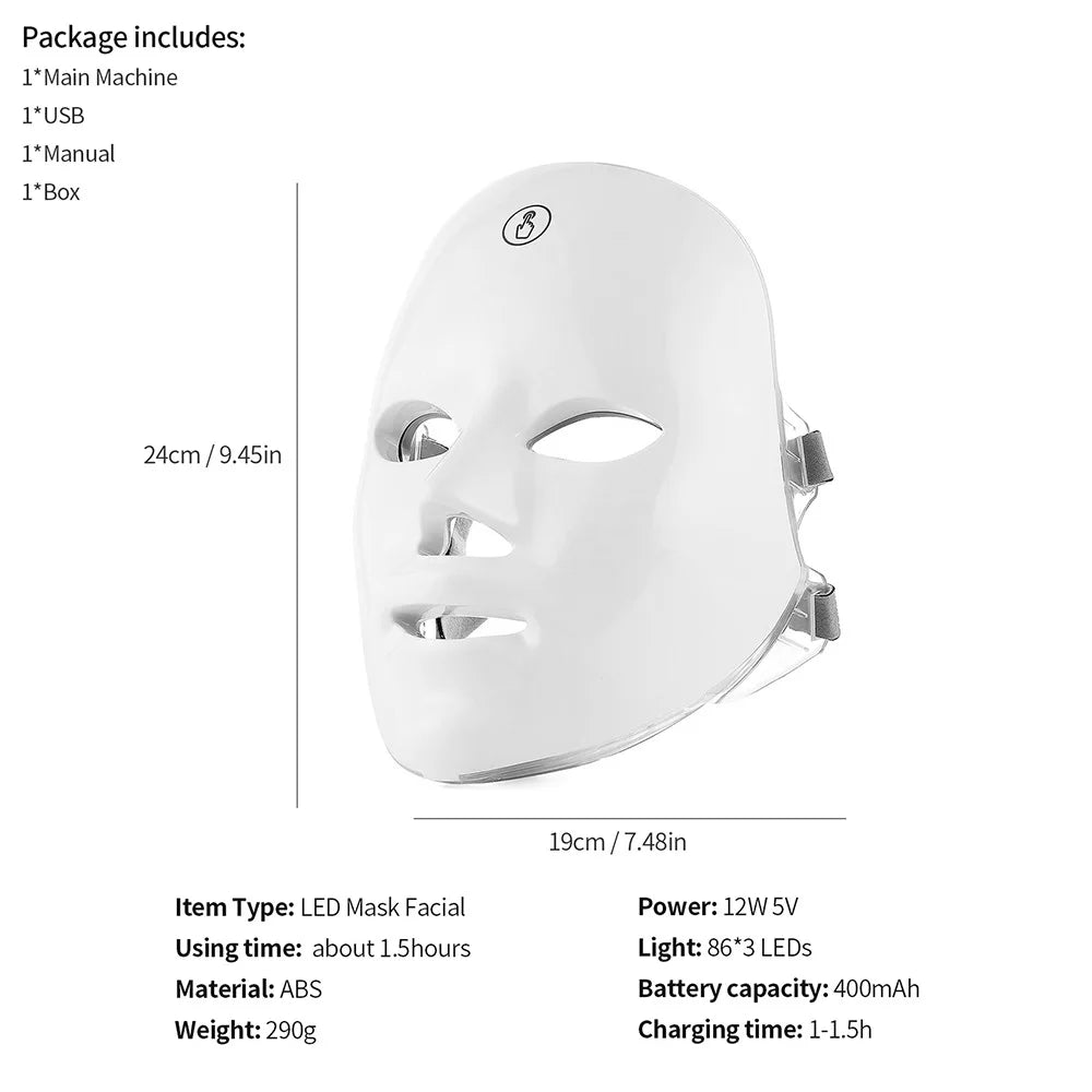 7-Color LED Face Mask — Photon Light Therapy for Glowing Skin